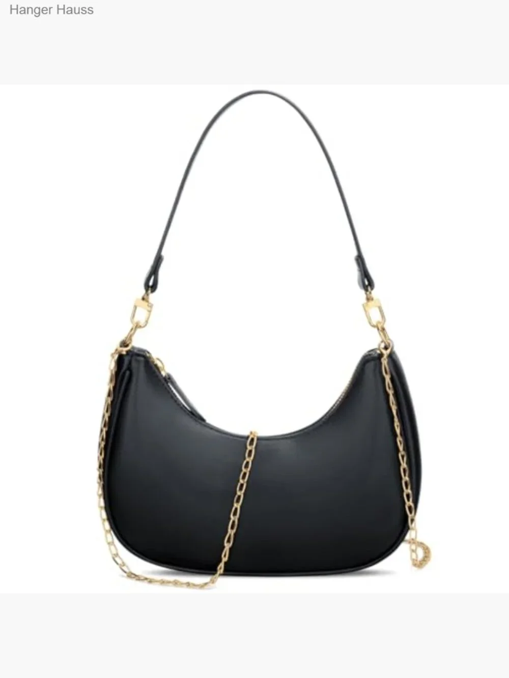 Trendy Crescent Hobo Bag with Detachable Chain - Small